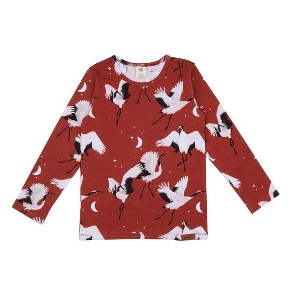 Walkiddy Dancing Cranes - Rot - Langarm Shirt von Walkiddy