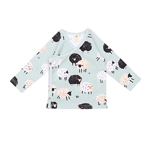 Walkiddy Langarm Shirt aus Bio-Baumwolle (50/56) - Fluffy Sheeps, Grün von Walkiddy