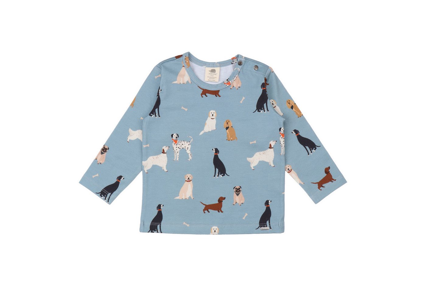 Walkiddy Langarmshirt Kinder Shirt aus Bio-Baumwolle mit Hundedesign von Walkiddy