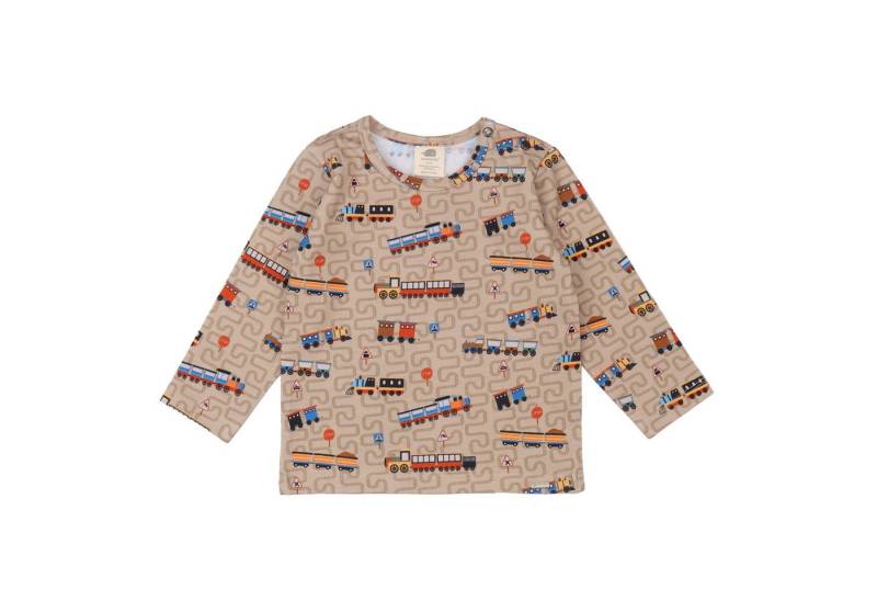 Walkiddy Langarmshirt T-Shirt aus Bio-Baumwolle mit Lokomotivdruck für Kinder von Walkiddy