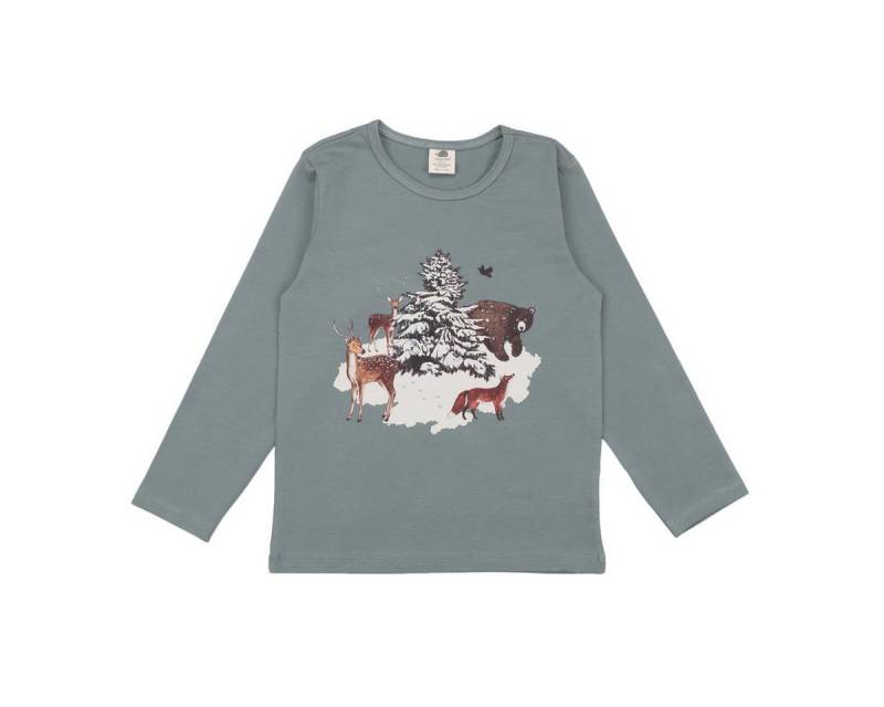 Walkiddy Langarmshirt Bio-Baumwoll Shirt mit festlichem Weihnachtsdesign für Kinder von Walkiddy