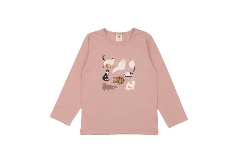 Walkiddy Langarmshirt Bio-Baumwoll Shirt für Kinder mit süßem Katzendruck von Walkiddy