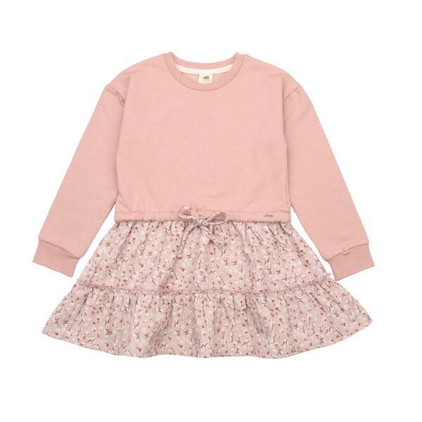 Walkiddy Mini Cottons Bio-Sweat Dress Rosa - Stilvolles & Hypoallergenes Kleid für Kinder – GOTS zertifiziert von Walkiddy