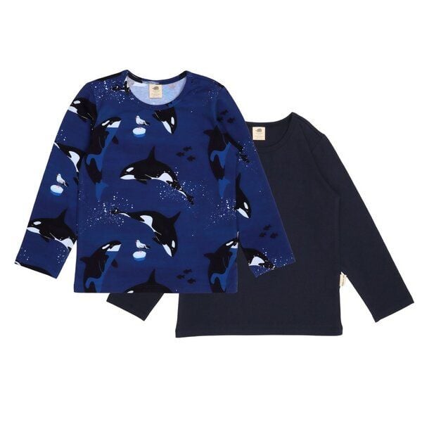 Kinder Langarmshirt Bio-Baumwolle Playful Orcas Walkiddy, GOTS-zertifiziertes Longsleeve, vegan, weiches Orca-Shirt für Kleinkinder, nachhaltige Langarm-Oberteil für Kindergarten & Freizeit von Walkiddy