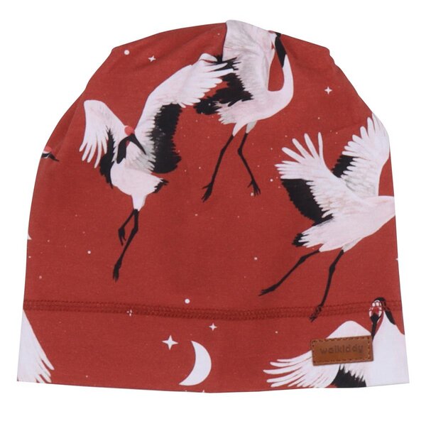 Walkiddy Dancing Cranes - Rot - Mütze von Walkiddy