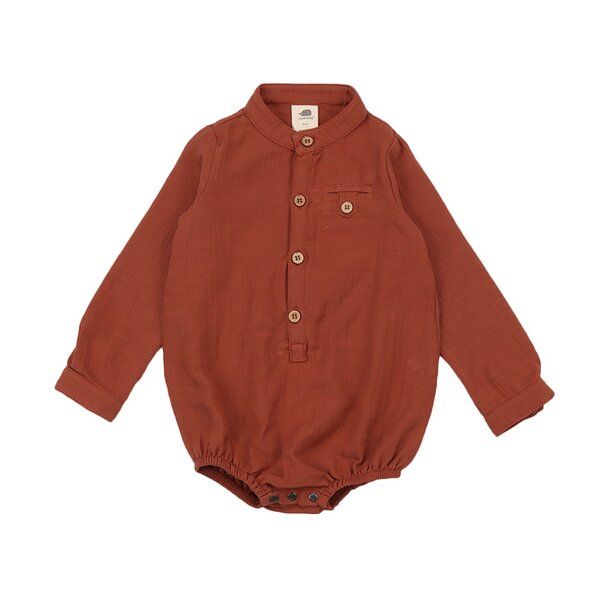 Walkiddy Muslin Terracotta-Body in Braun – 95% Bio-Baumwolle, GOTS-zertifiziert, hautfreundlich, für Babys und Kleinkinder, Fair Trade von Walkiddy