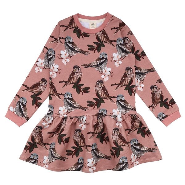 Walkiddy Owl Friends - Baumwolle (Bio) - pink - Langarm Kleid von Walkiddy