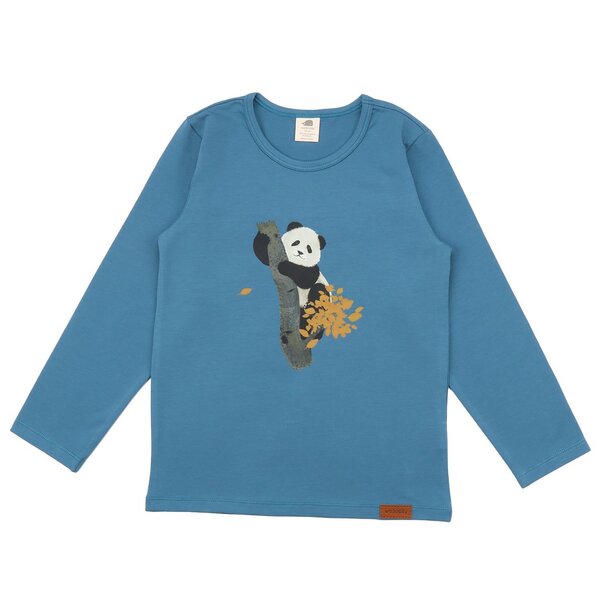 Walkiddy Panda Friends - Baumwolle (Bio) - Blau - Langarm Shirt von Walkiddy