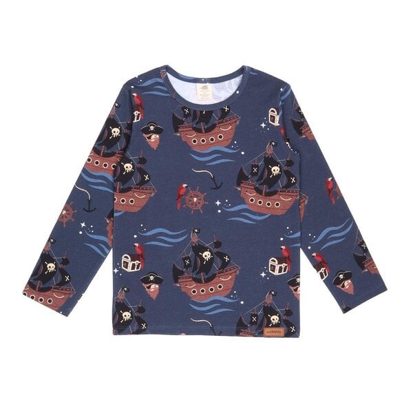 Walkiddy Pirate Ships - Dunkel Blau - Langarm Shirt von Walkiddy