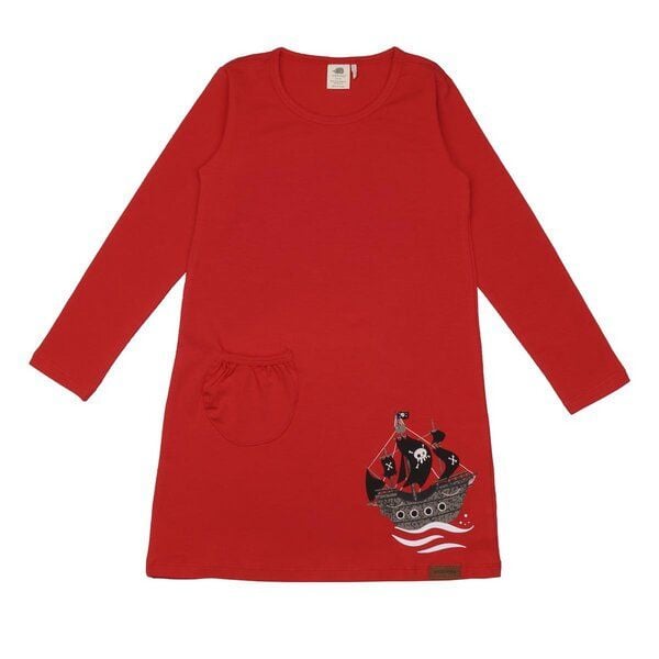 Walkiddy Pirate Ships nachhaltige Tunika in Rot - Abenteuer & Stil mit umweltfreundlichen Materialien – GOTS zertifiziert von Walkiddy