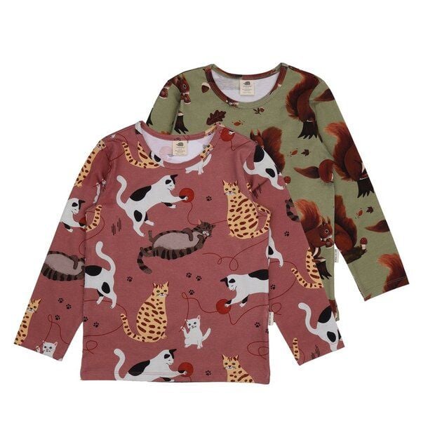Mädchen Langarmshirt Playful Cats Bio-Baumwolle – GOTS-zertifiziertes Walkiddy Shirt mit Katzen-Print, weich, verspielt & nachhaltig von Walkiddy