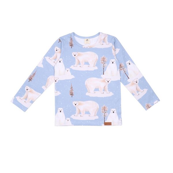 Walkiddy Polar Bear Family - Blau - Langarm Shirt von Walkiddy