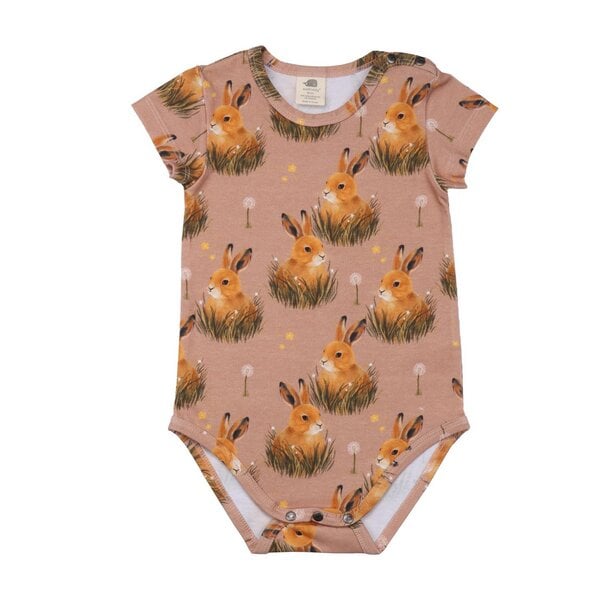 Walkiddy Pretty Bunnies - Baumwolle (Bio) - Rosa - Kurzarm Body von Walkiddy