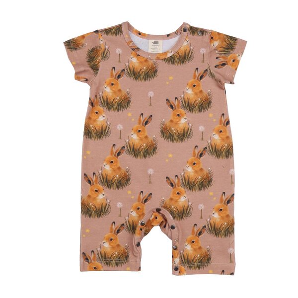 Walkiddy Pretty Bunnies - Baumwolle (Bio) - Rosa - Strampler kurz Arm von Walkiddy