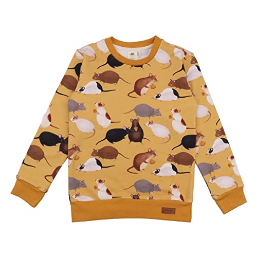 Walkiddy Pullover-Sweatshirt aus Bio-Baumwolle (Gelb, Größe 74) - Playful Mouses - Nachhaltig und fair produziert in Europa, GOTS Zertifiziert von Walkiddy