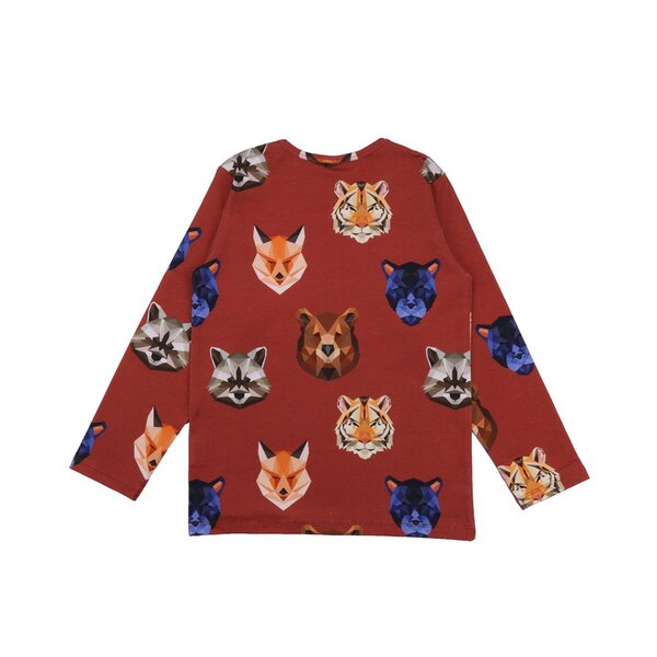 Walkiddy Reflection Animals - Rot - Langarm Shirt von Walkiddy