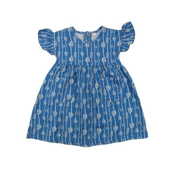 Kleinkinder Kleid Blau Walkiddy Bio Baumwolle Kurzarm Nachhaltig von Walkiddy
