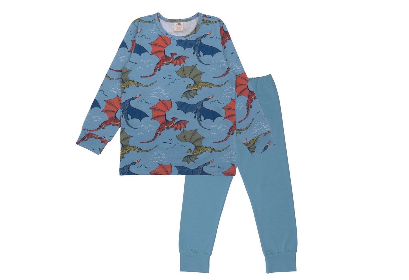 Walkiddy Schlafanzug Walkiddy Pyjama Schlafanzug Langarm Dragons Drachen Alloverprint 104 von Walkiddy