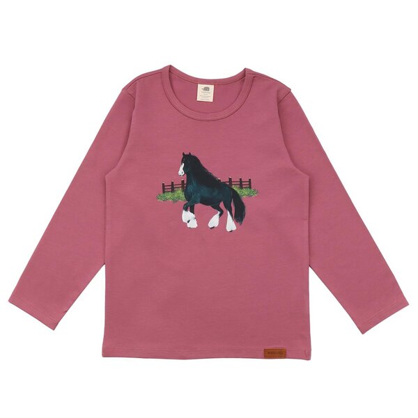 Walkiddy Shire Horses - Baumwolle (Bio) - pink - Langarm Shirt von Walkiddy