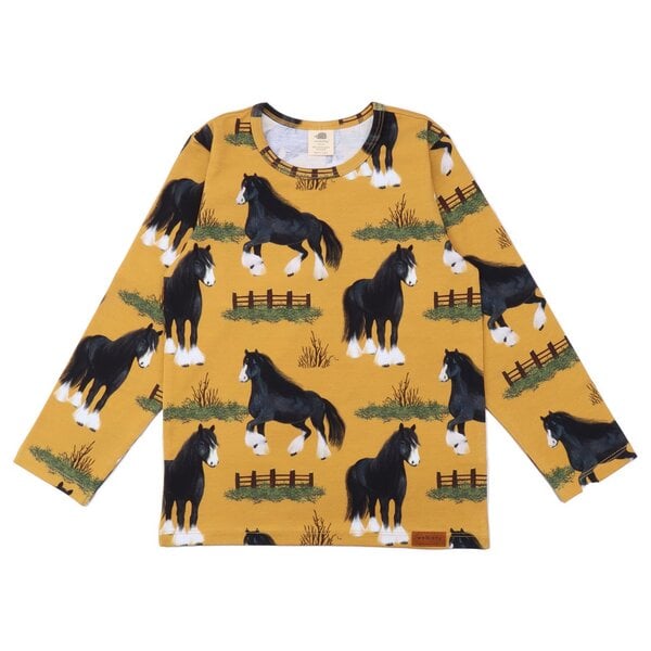 Walkiddy Shire Horses - Baumwolle (Bio) - yellow - Langarm Shirt von Walkiddy