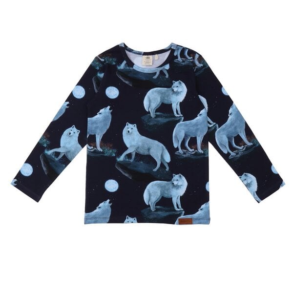 Walkiddy Singing Wolfs - Dunkel Blau - Langarm Shirt von Walkiddy