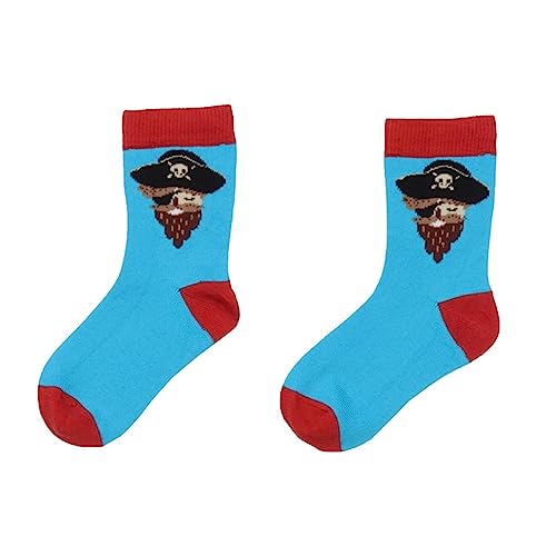 Walkiddy Socken aus Baumwolle (Bio) 31/33, Pirate Ships, Dunkel Blau - Nachhaltig produzierte, ökologische und faire Baby- und Kinderkleidung aus Europa von Walkiddy