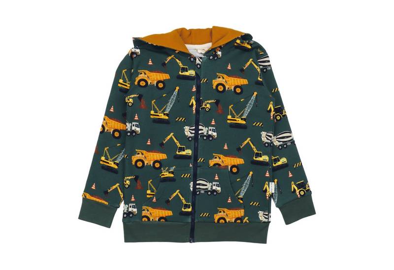 Walkiddy Sweatjacke Walkiddy mit Baggermotiv aus Bio Baumwolle Bio Baumwolle,GOTS,Kinderbekleidung, nachhaltige Klamotten,Sweat Jacke von Walkiddy
