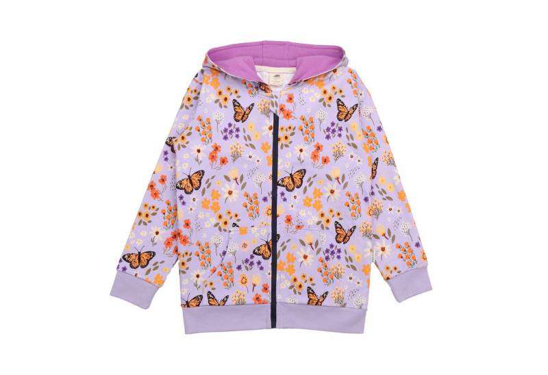 Walkiddy Sweatjacke Sweatjacke mit Schmetterlingsdruck aus Bio-Baumwolle Bio Baumwolle,GOTS,Kinderbekleidung, nachhaltige Klamotten,Sweat Jacke von Walkiddy