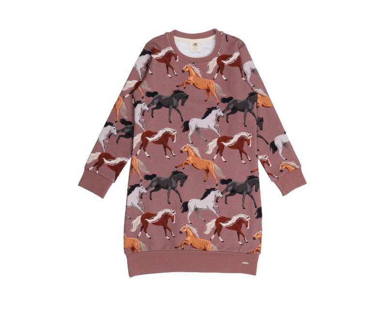 Walkiddy Sweatkleid Sportliches Bio-Baumwoll Kleid mit Pferdedesign Walkiddy Sweatkleid Sportliches Bio-Baumwoll Kleid mit Pferdedesign von Walkiddy