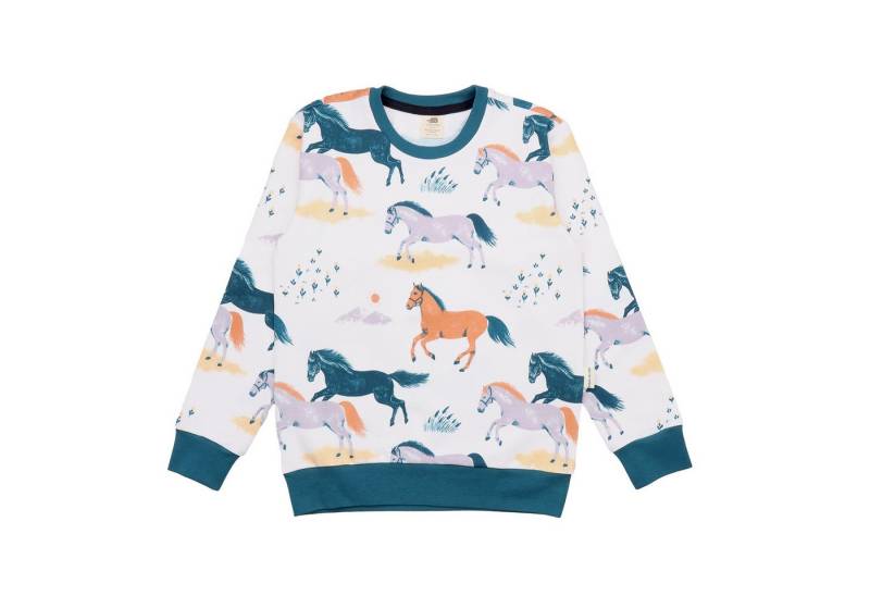 Walkiddy Sweatshirt Bio-Baumwoll Sweatshirt mit Pferde-Print für Kinder Bio Baumwolle,GOTS,Kinderbekleidung,nachhaltige Klamotten,Sweatshirt von Walkiddy