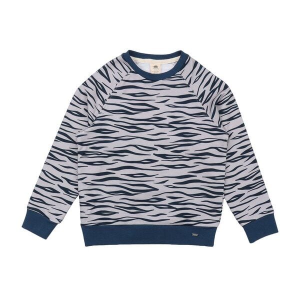 Walkiddy Graues Bio-Baumwolle Tiger Pattern Sweatshirt - Hypoallergen, GOTS-Zertifiziert & Nachhaltig von Walkiddy