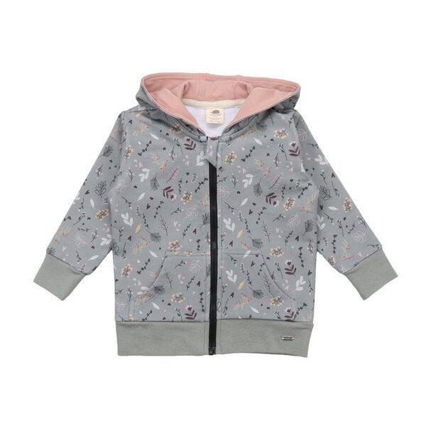 Walkiddy Tiny Flowers Bio-Sweat Jacket Grün - GOTS-zertifiziert, Allergikerfreundlich & Fair Trade von Walkiddy