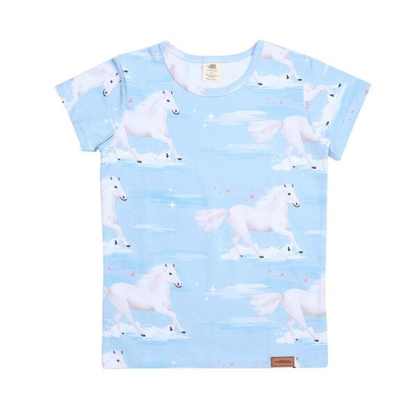 Walkiddy White Horses - Blau - T-shirt von Walkiddy