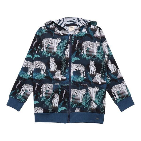 Walkiddy Bio-Sweat Jacket White Tigers - Blau, Nachhaltige & Fair Kinderjacke – GOTS zertifiziert Walkiddy Bio-Sweat Jacket White Tigers - Blau, Nachhaltige & Fair Kinderjacke – GOTS zertifiziert von Walkiddy