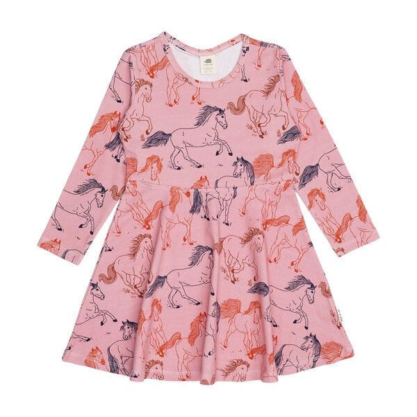 Kleinkinder Langarmkleid Winds Path aus Baumwolle mit Elasthan – bequemes Walkiddy Kleid für Alltag, Kita, Feste & Familienfeiern, ideal zum Drehen, Tanzen und Wohlfühlen von Walkiddy