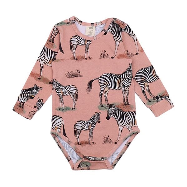 Walkiddy Zebra Family - Rosa - Langarm Body von Walkiddy