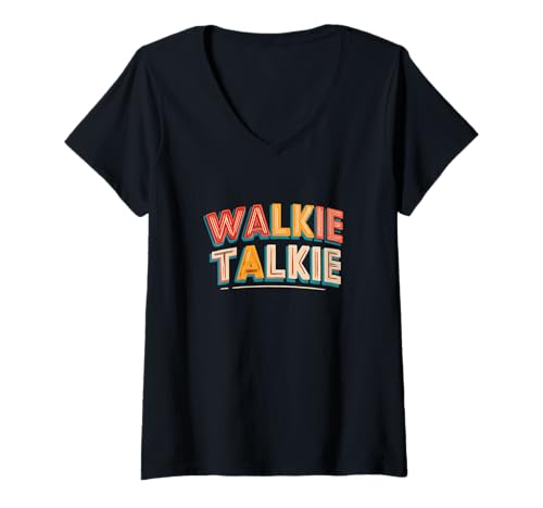 Damen Tolles Walkie-Talkie-Kostüm T-Shirt mit V-Ausschnitt Damen Tolles Walkie-Talkie-Kostüm T-Shirt mit V-Ausschnitt von Walkie Talkie Outfit