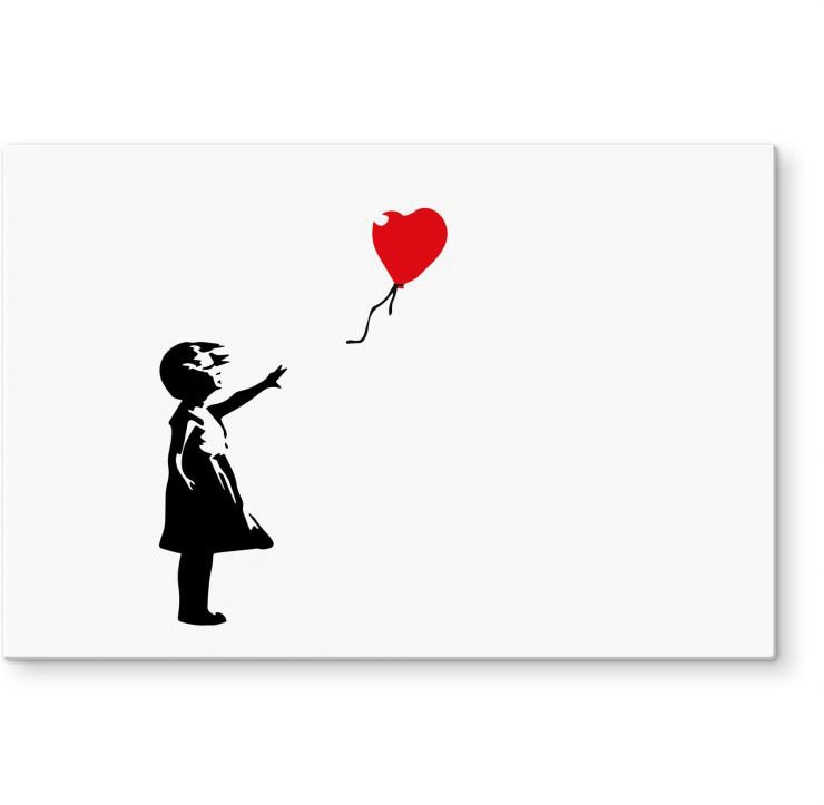 Wall-Art Küchenrückwand Banksy Girl with the red ballon, (1 tlg.) von Wall-Art