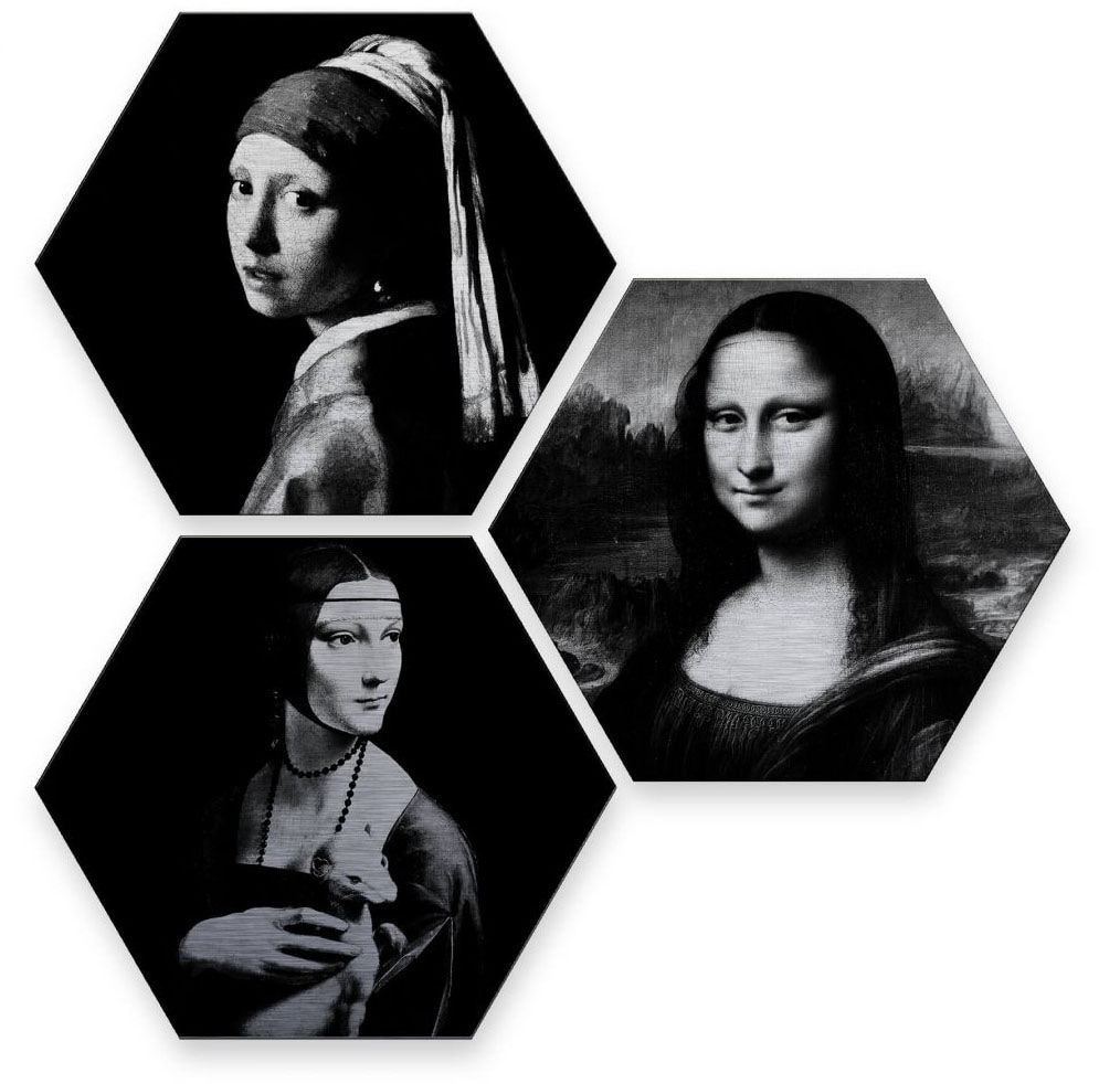Wall-Art Mehrteilige Bilder "Berühmte Frauen Kunstgeschichte", (Set, 3 St.) von Wall-Art