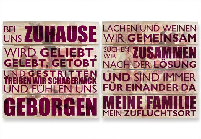 Wall-Art Mehrteilige Bilder "Holzbild Set Bei uns zu Hause", Tiere, (Set, 2 St.) von Wall-Art