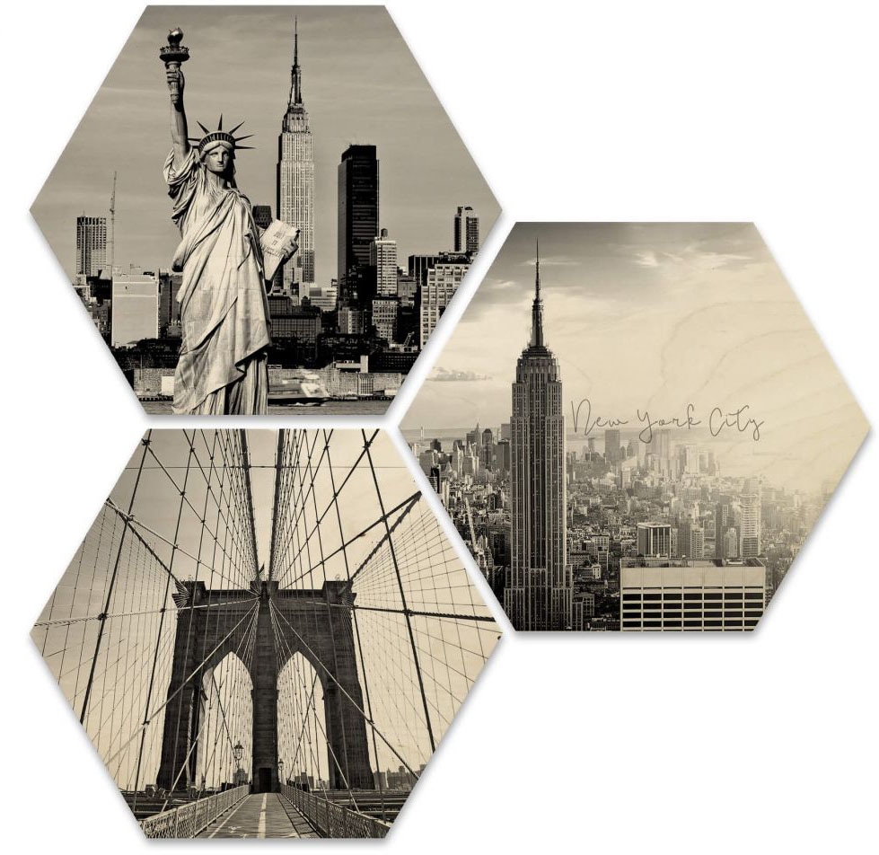 Wall-Art Mehrteilige Bilder "Impression New York Collage", (Set, 3 St.) von Wall-Art