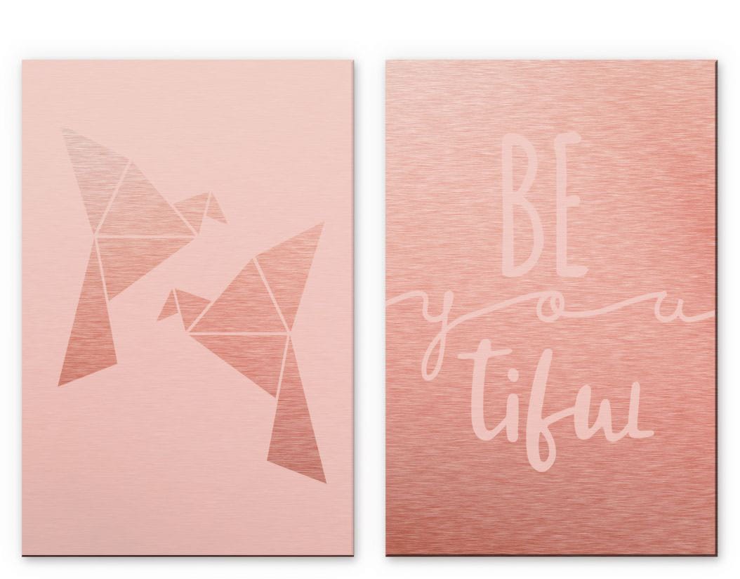 Wall-Art Mehrteilige Bilder "Origami Vogel Be you tiful", (Set, 2 St.) von Wall-Art