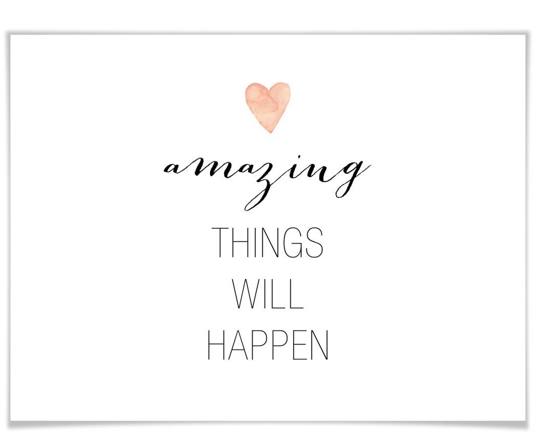 Wall-Art Poster "Amazing things", Schriftzug, (1 St.) von Wall-Art