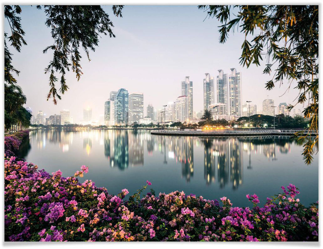 Wall-Art Poster "Bangkok Skyline Fotokunst", Landschaften, (1 St.) von Wall-Art