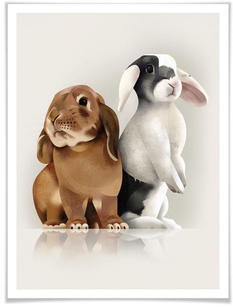 Wall-Art Poster "Bunny Love", Schriftzug, (1 St.) von Wall-Art