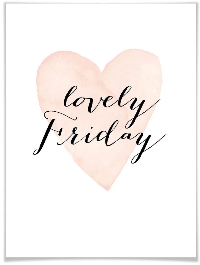 Wall-Art Poster "lovely Friday Affirmationen", Schriftzug, (1 St.) von Wall-Art