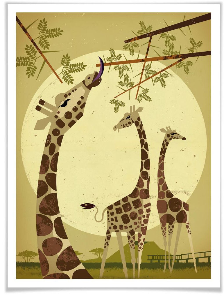 Wall-Art Poster "Giraffes", Tiere, (1 St.) von Wall-Art