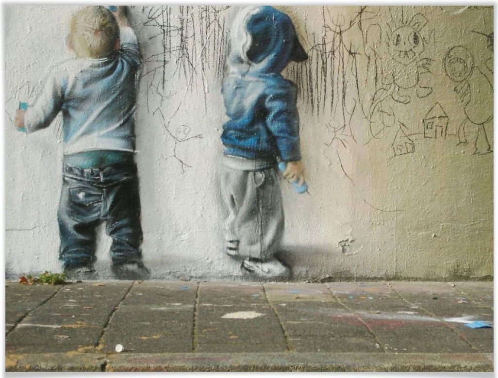Wall-Art Poster "Graffiti Bilder Boys drawing", Menschen, (1 St.) von Wall-Art