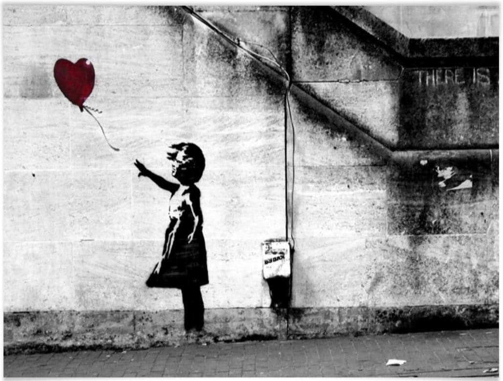 Wall-Art Poster "Graffiti Bilder Girl with balloon", Menschen, (1 St.) von Wall-Art