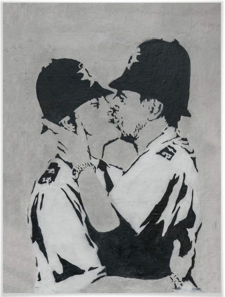 Wall-Art Poster "Graffiti Bilder Kissing Policemen", Menschen, (1 St.) von Wall-Art
